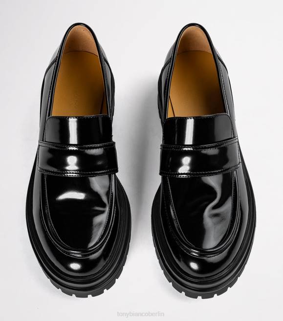 Slipper| de Tony Bianco Frauen Wiz Freizeitschuhe Schwarz hochglänzend 4624580